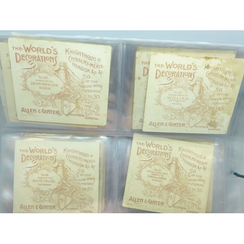 2022 - A set of Allen & Ginter The World's Decorations Knighthood Chivalry Merit & Heroism large cigarette ... 