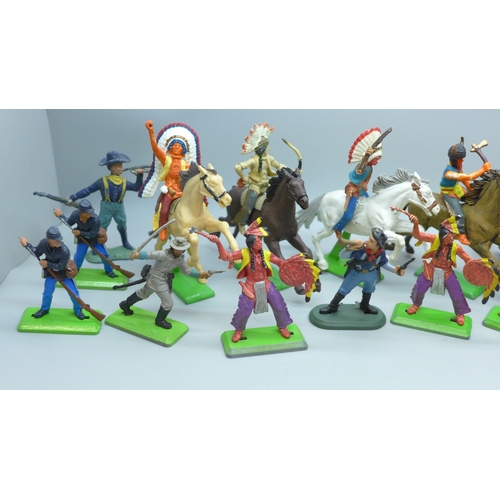2030 - A collection of assorted Britains Deetail models, five on horseback