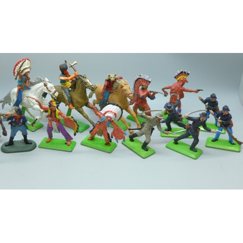 2030 - A collection of assorted Britains Deetail models, five on horseback