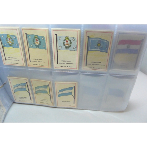 2039 - Two albums of German Massary cigarette cards part sets from various series, all flags