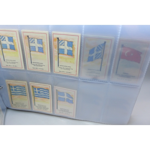 2039 - Two albums of German Massary cigarette cards part sets from various series, all flags