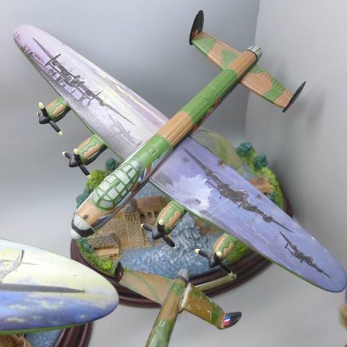 2040 - A collection of Bradford Exchange model aeroplanes including limited edition Heroes of the Sky (Hawk... 
