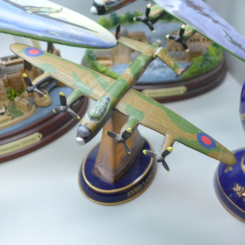 2040 - A collection of Bradford Exchange model aeroplanes including limited edition Heroes of the Sky (Hawk... 