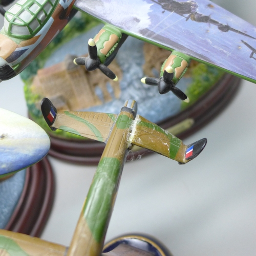 2040 - A collection of Bradford Exchange model aeroplanes including limited edition Heroes of the Sky (Hawk... 