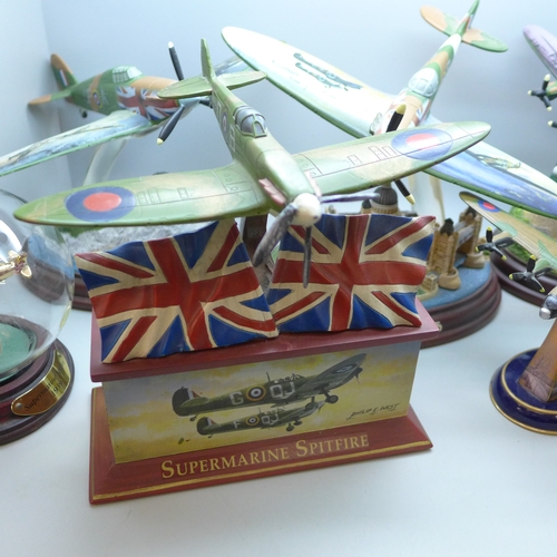 2040 - A collection of Bradford Exchange model aeroplanes including limited edition Heroes of the Sky (Hawk... 