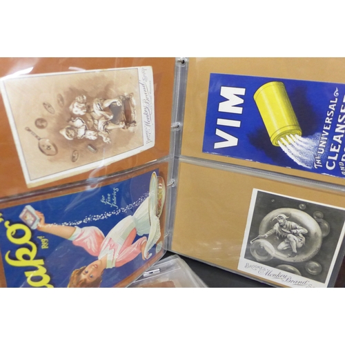 2041 - Collection of ephemera to include postcards, advertising ephemera to include Vinolia, Vim, Maypole S... 