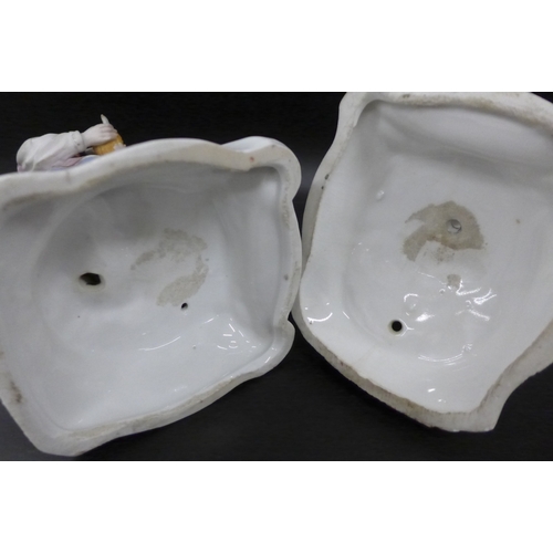 2055 - Pair of continental porcelain figures, lady and a gentleman, 37cm h