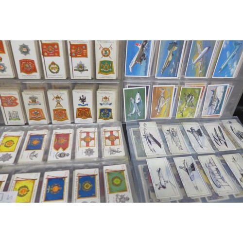 2044 - Large collection of cigarette cards to include John Players Drum Banners & Cap Badges set of 50, Joh... 