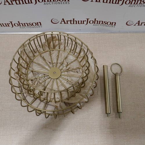 6023 - An Over & Back gold effect 2-tier fruit basket,  (394-348) *This lot is subject to VAT