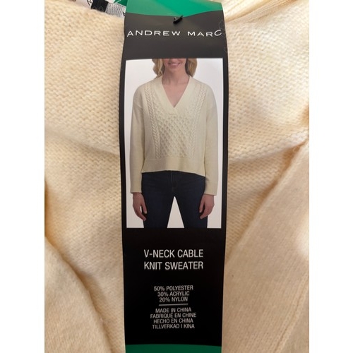 6032 - A quantity of Andrew Marc v-neck cable knit sweaters, various size mainly with tags (391-93) *This l... 
