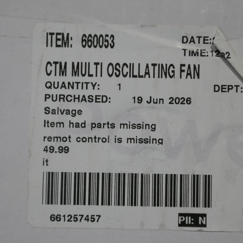 6014 - A CTM dual height tilt & swing oscillating fan (394-128) *This lot is subject to VAT