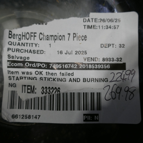 6017 - A quantity of Berghoff  Champion cookware,  (394-5) *This lot is subject to VAT