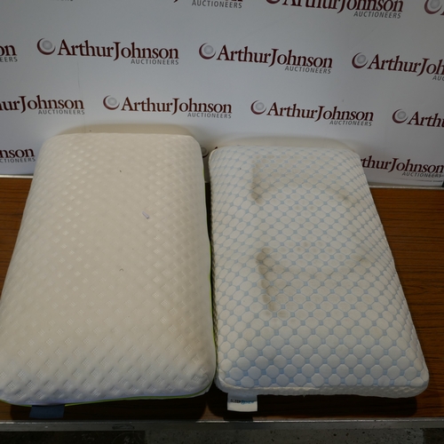 6019 - A Snuggledown bliss bamboo memory foam pillow and a Sleep Renew memory foam cooling pillow,  (394-92... 