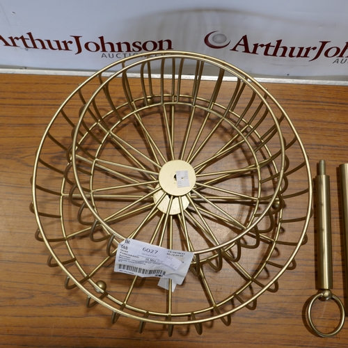 6027 - An Over & Back gold effect 2-tier fruit basket,    (394-23) *This lot is subject to VAT