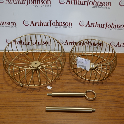 6027 - An Over & Back gold effect 2-tier fruit basket,    (394-23) *This lot is subject to VAT