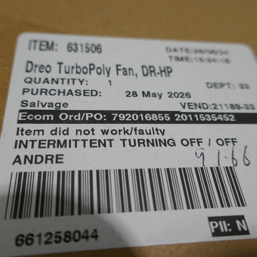 6043 - A Dreo Turbopoly pedestal  fan with remote, original RRP £108.33 + VAT (394-14) *This lot is subject... 