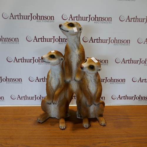 6056 - An Evergreen meerkat family (damaged),  (394-276) *This lot is subject to VAT