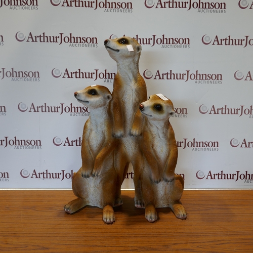 6056 - An Evergreen meerkat family (damaged),  (394-276) *This lot is subject to VAT