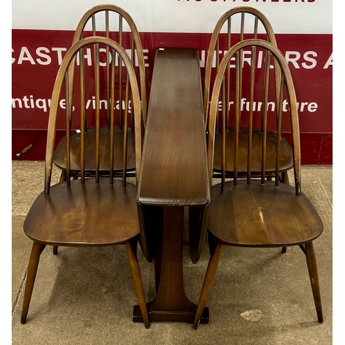 74 - An Ercol drop-leaf table and four Quaker chairs