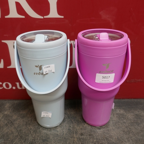 5017 - Two stainless steel Reduce mugs (399-30) *This lot is subject to VAT