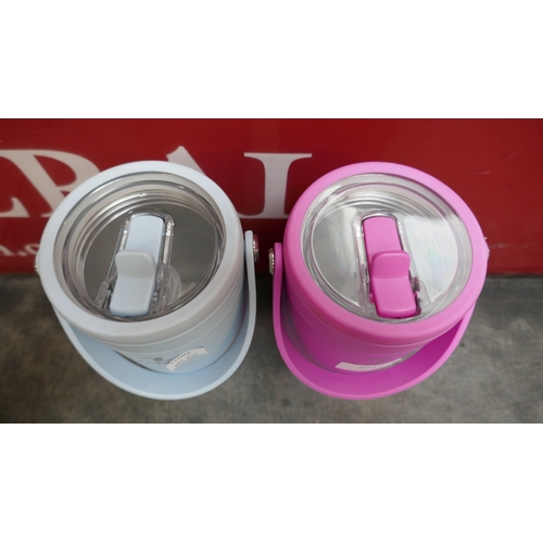5017 - Two stainless steel Reduce mugs (399-30) *This lot is subject to VAT
