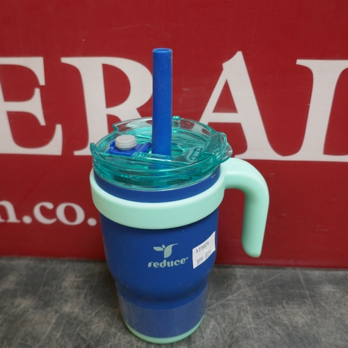5018 - Three animal mugs, a glass and two thermal mugs  (399-29,514) *This lot is subject to VAT