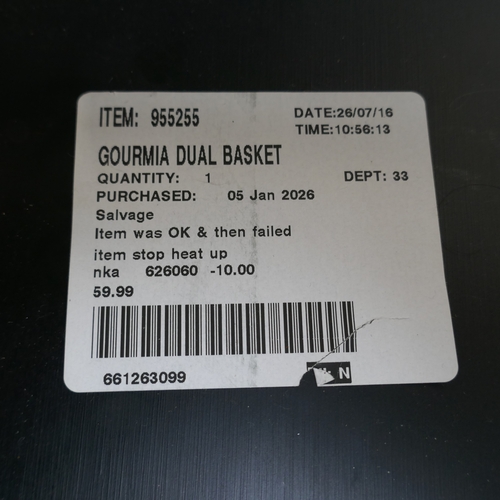 5030 - A Gourmia dual basket air fryer (399-363) *This lot is subject to VAT