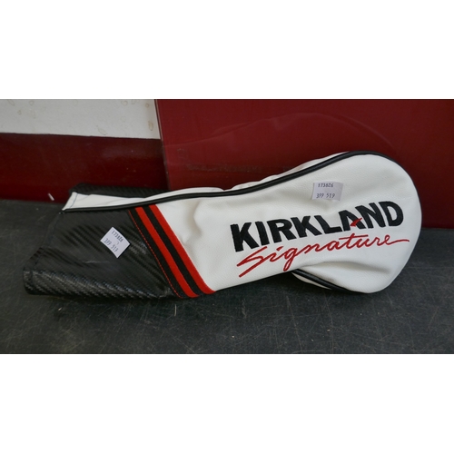5037 - A box of work gloves and a Mac brown holdall and golf club cover (399-515,519) *This lot is subject ... 