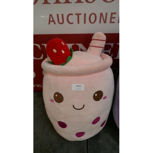 5051 - A Care Bears Squish Mallow Jumbo Plush and a strawberry plush (399-37) *This lot is subject to VAT