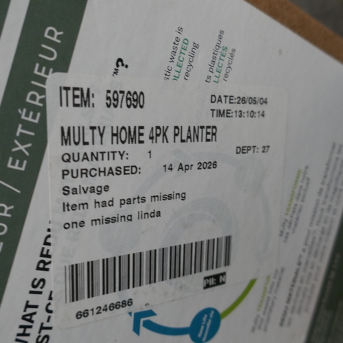 5063 - Two packs of 4 Multi Home tabletop planters (399-22,23) *This lot is subject to VAT