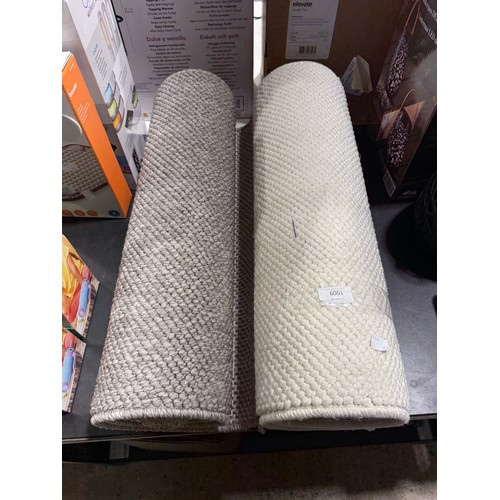6061 - Two Off the Loom runner rugs,   (394-103,284) *This lot is subject to VAT