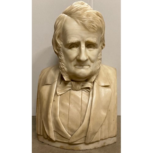 292 - A 19th Century marble bust of a gentleman, signed William Ellis, Sculptor (1824-1882)