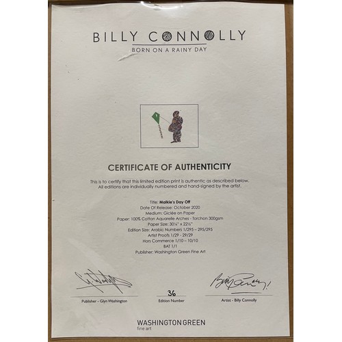 Billy Connolly (b.1942), Malkie's Day Off, limited edition Giclee on ...
