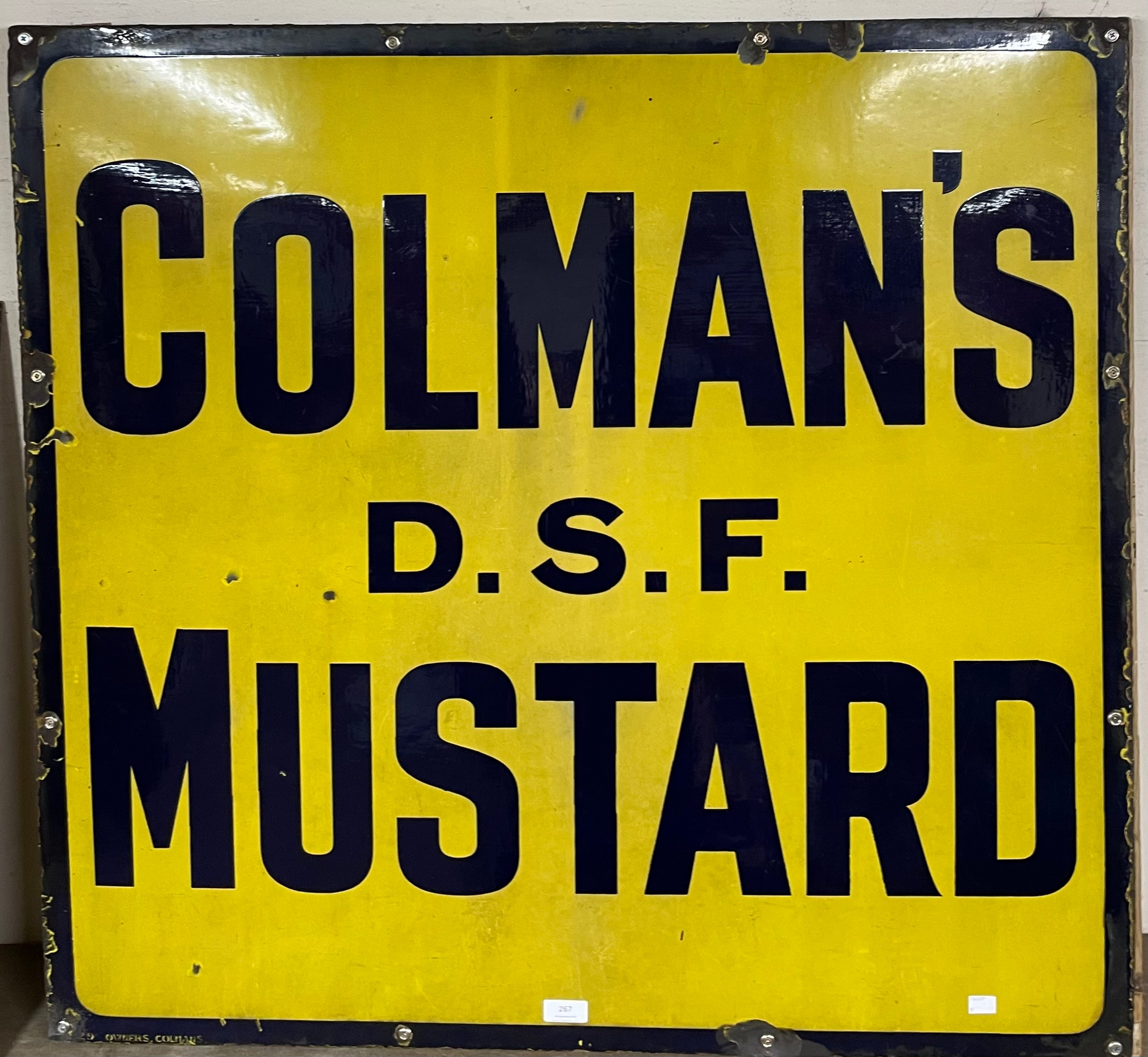 A Colman's Mustard enamelled metal advertising sign
