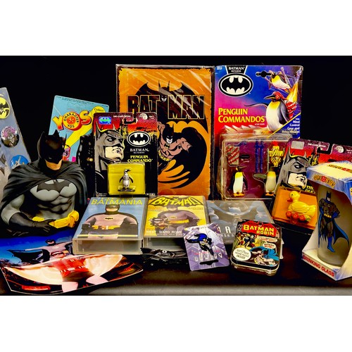 A collection of Batman collectables from the 80s and 90s including ...
