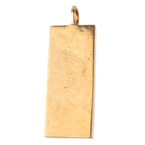 41 - A 9ct yellow gold ingot, Sheffield 1977, gross weight approx 31.2g