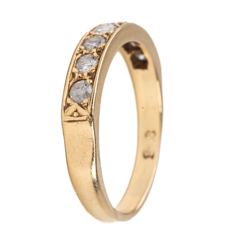 108 - An 18ct yellow gold and diamond eight-stone half eternity ring, total diamond weight approx 0.8ct, r... 