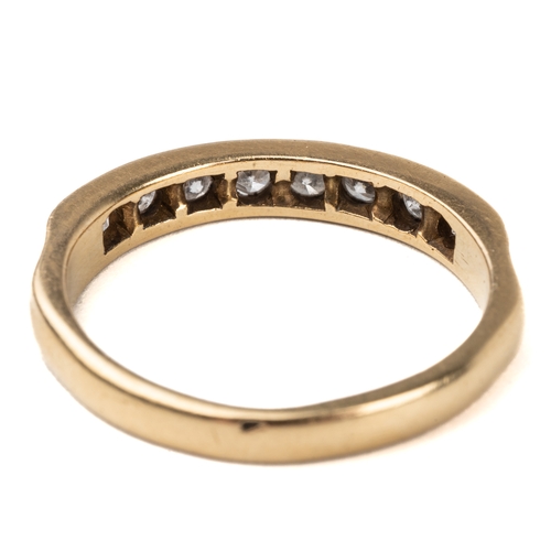 108 - An 18ct yellow gold and diamond eight-stone half eternity ring, total diamond weight approx 0.8ct, r... 