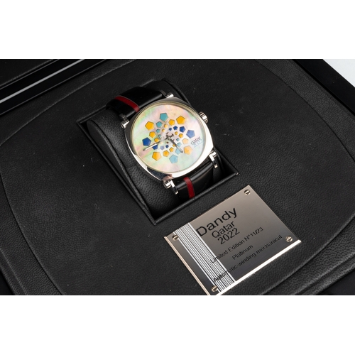 147 - FIFA Football World Cup interest . A rare limited edition platinum Chaumet Paris Dandy gentlemen's w... 