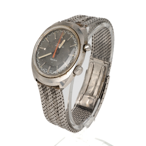 158 - An Omega Chronostop wristwatch, on a stainless steel strap with deployment clasp.