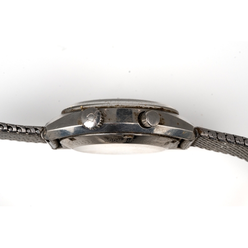 158 - An Omega Chronostop wristwatch, on a stainless steel strap with deployment clasp.