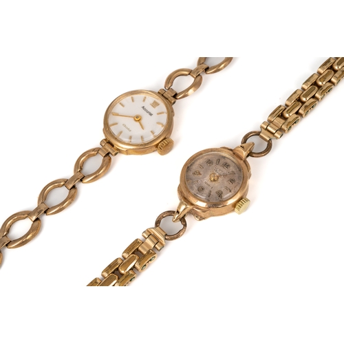 159 - A ladies 9ct yellow gold Accurist wristwatch, total gross weight approx 9.1g; together with a 9ct go... 