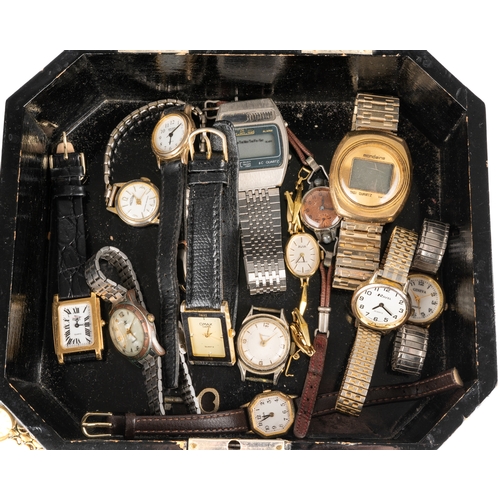 160 - A collection of wristwatches, including ladies and gent's, Lorus, Avia, Sekonda, Rotary etc; watch c... 