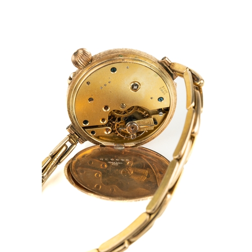 161 - A continental 14ct yellow gold ladies open-face pocket watch wristwatch, the 30mm circular white ena... 