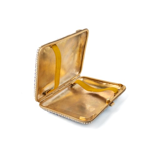 184 - An early 20th century Russian silver-gilt and cloisonné enamel cigarette case, rounded rectangular f... 