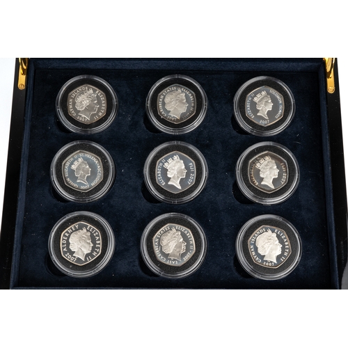 218 - A Royal Mint Diamond Wedding Anniversary Silver Proof Crown Collection coin set, 1947-2007, boxed wi... 