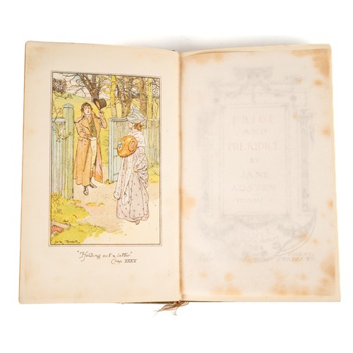 229 - A collection of leather bound novels by Jane Austen, published by F.M. Dent & Co circa 1904/1905, to... 