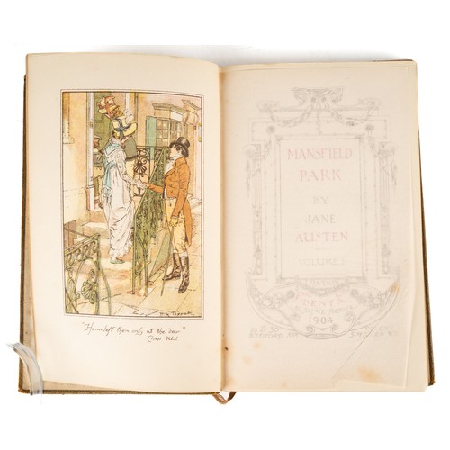 229 - A collection of leather bound novels by Jane Austen, published by F.M. Dent & Co circa 1904/1905, to... 