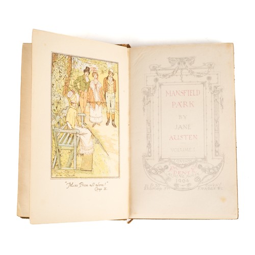 229 - A collection of leather bound novels by Jane Austen, published by F.M. Dent & Co circa 1904/1905, to... 