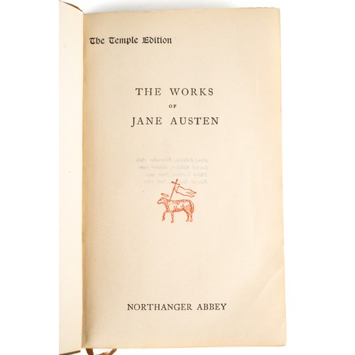 229 - A collection of leather bound novels by Jane Austen, published by F.M. Dent & Co circa 1904/1905, to... 